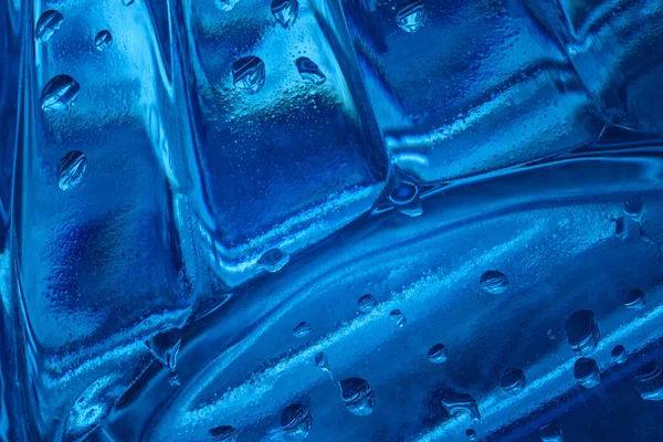 Textura Superfície Plástico Azul Não Lisa Com Gotas Água Fascinante — Fotografia de Stock