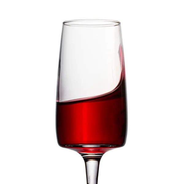 Éclabousser Vin Rouge Dans Verre Élégant Sur Fond Blanc Une — Photo