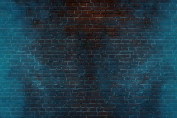 Blaue Mystische Zigarettendampf Auf Dem Hintergrund Einer Roten Backsteinwand Charmant — Stockfoto