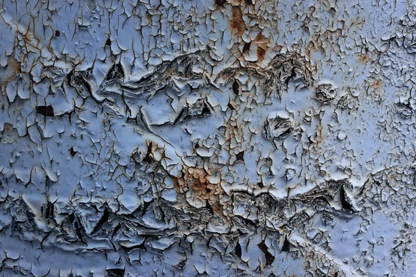 Fantastic Texture Cracked Paint Covering Old Metal Close Partially Rust — Stock Photo, Image