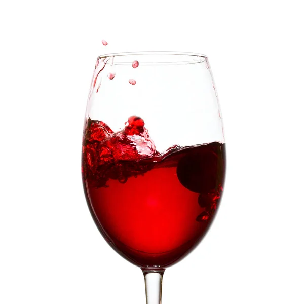 白を基調とした白を基調とした人気のアルコール飲料のグラスに赤ワインの爆発波 — ストック写真