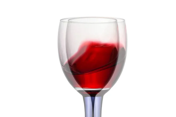Abstrakce Iluze Červené Víno Sklenici Jako Růžový Koncept Alkoholu Objekt — Stock fotografie