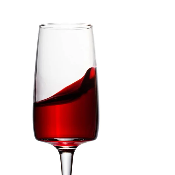 Salpicadura Vino Tinto Sobre Fondo Blanco Hermoso Concepto Vidrio Transparente —  Fotos de Stock