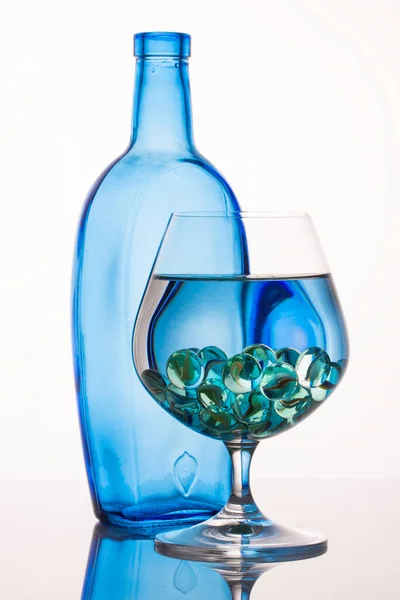 장식용 파란색 액체가 패턴의 마술적 — 스톡 사진