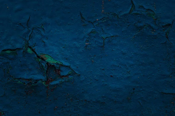 Textura Azul Escuro Metal Coberto Com Tinta Com Rachaduras Belos — Fotografia de Stock
