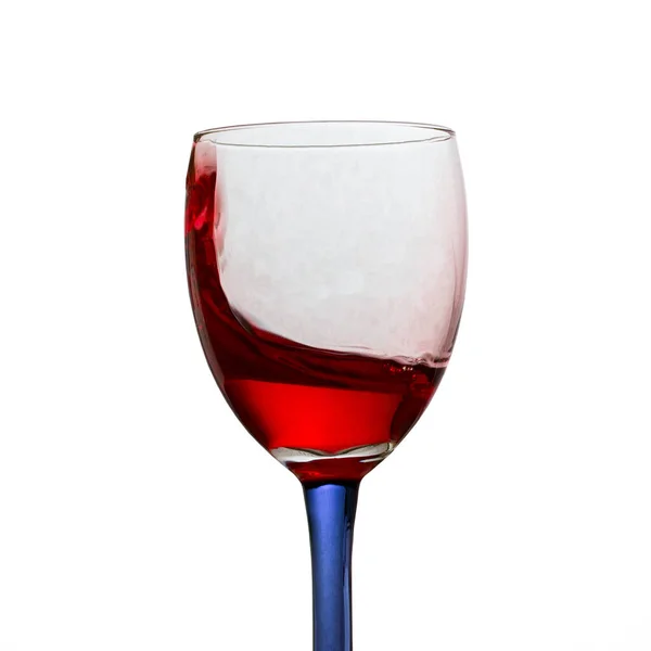 Verre Avec Une Boisson Populaire Vin Rouge Sur Fond Blanc — Photo