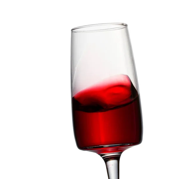 Éclaboussure Lumineuse Vin Rouge Beau Verre Sur Fond Blanc Une — Photo