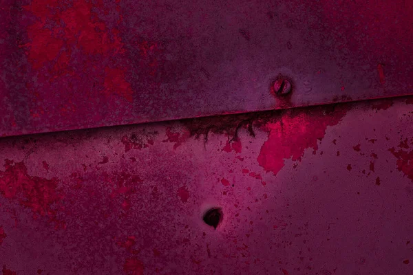 Brillante Misteriosa Textura Metal Recubierto Púrpura Parcialmente Desgarrado Pintura Barro — Foto de Stock