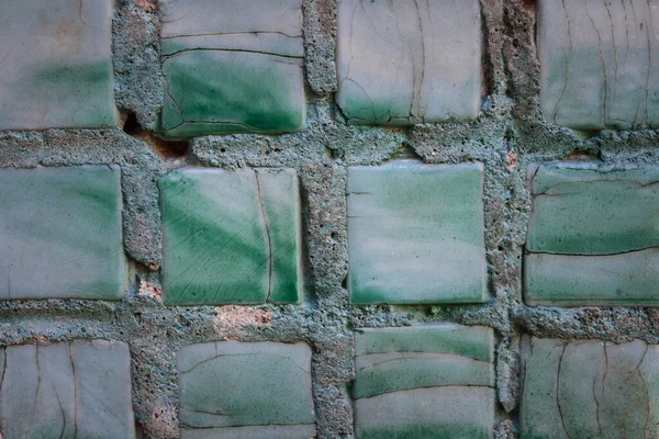 Geheimnisvolle Vintage Textur Abstraktion Kleine Quadratische Fliese Mit Grüner Farbe — Stockfoto