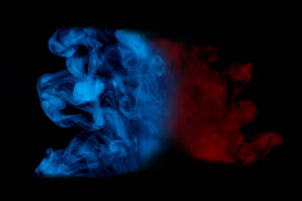 Синьо Червоний Візерунок Загадкова Хмара Кольорової Сигаретної Пари Темному Фоні — стокове фото