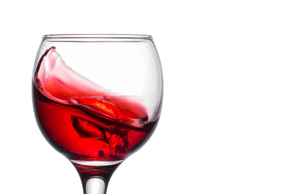 Pequeña Ola Vino Tinto Vaso Delicioso Chorro Una Deliciosa Bebida — Foto de Stock