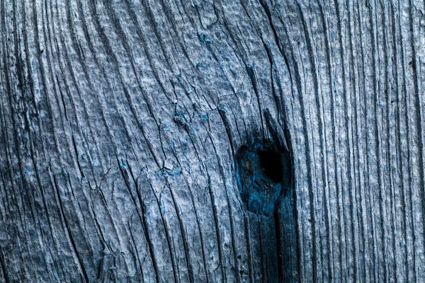 Uma Textura Madeira Misteriosa Azul Com Padrões Fascinantes Buraco Fundo — Fotografia de Stock