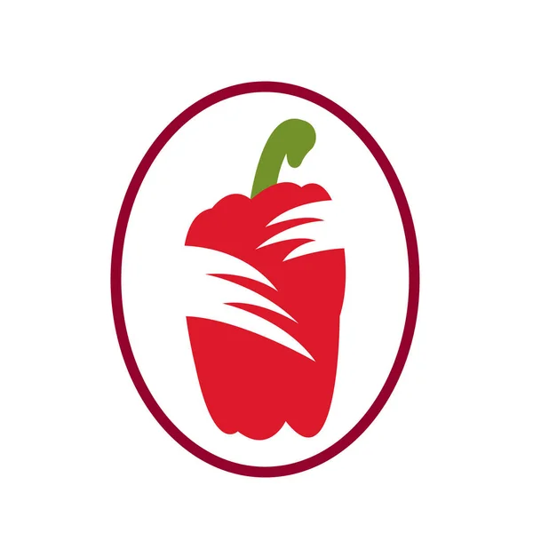 Pimiento Rojo Verduras Populares Bueno Para Logotipo Salud Sobre Fondo — Vector de stock