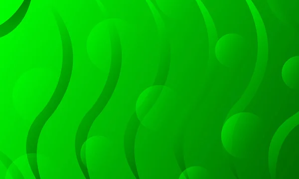 Зелений Абстрактний Фон Хвилястими Лініями Візерунки Прозорі Кола Шпалери Дизайну — стоковий вектор