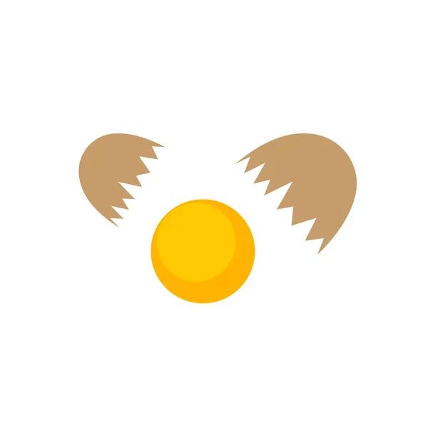 Yolk Eggshell Logo Design White Background Cooking Food Concept — Stock Vector