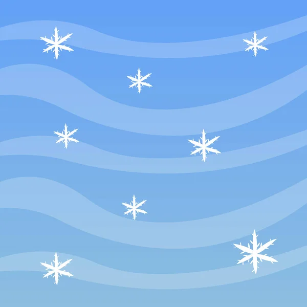 Flocons Neige Blancs Sur Fond Ciel Bleu Concept Papier Peint — Image vectorielle