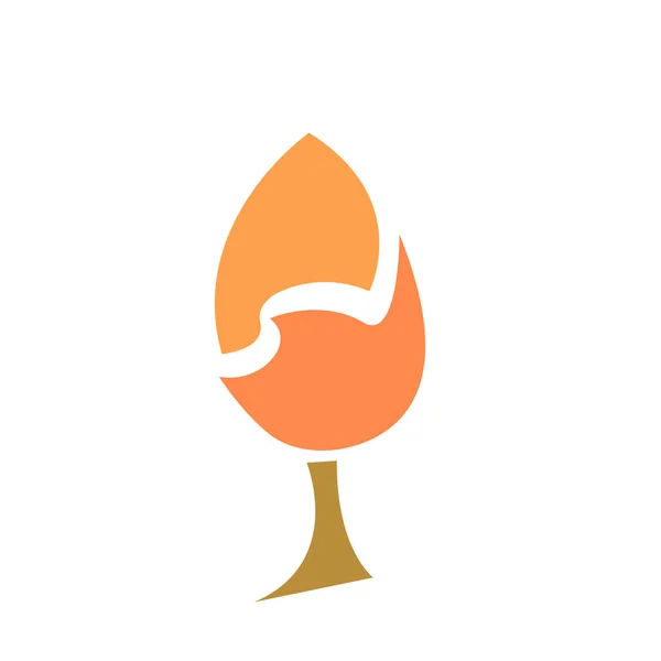 Herfst Logo Oranje Blad Artistiek Patroon Object Witte Achtergrond Concept — Stockvector