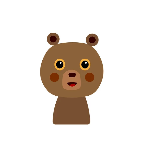 Мультяшный Медвежонок Лесной Зверь Персонаж Дизайна Белом Фоне Мило Смешно — стоковый вектор