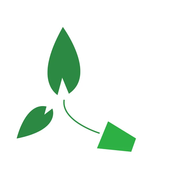 Groene Spruit Een Pot Helder Industrieel Logo Het Concept Van — Stockvector
