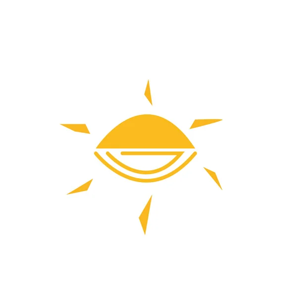 Logotipo Natural Laranja Sol Com Diferentes Padrões Raios Ambiente Conceito — Vetor de Stock