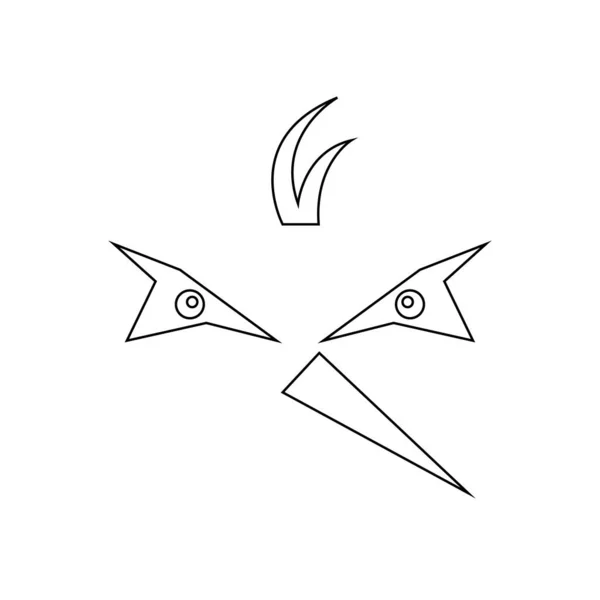 Морда Птицы Треугольным Заостренным Клювом Белом Фоне — стоковый вектор