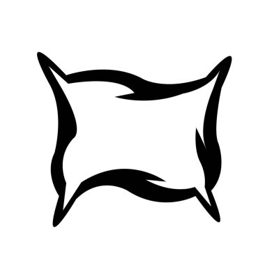 Siyah beyaz yastık ikonu. Uyumak için konfor ve rahatlık kavramı.