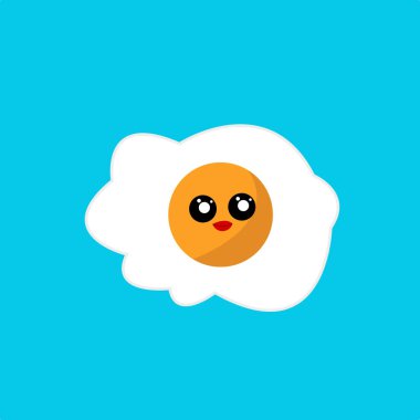 Mavi arka planda gözleri olan çırpılmış yumurtaların çizimi