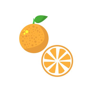 Beyaz arkaplanda turuncu ve turuncu yarının çizimi