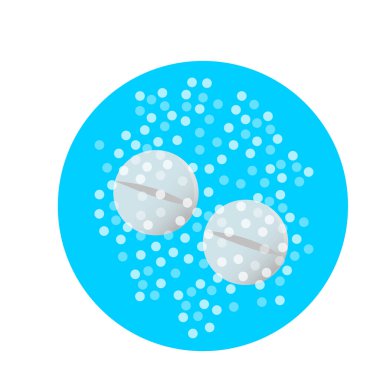 yuvarlak tabletler suda çözünür hastalıkları tedavi etmek ve bağışıklık ilacı kavramını geliştirmek için bir araç