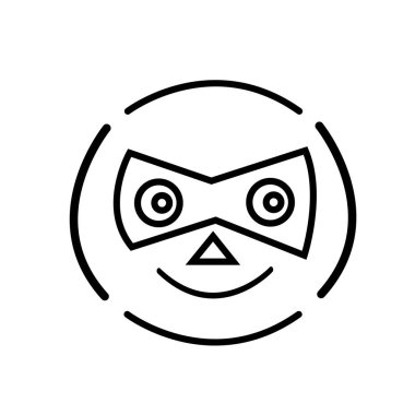 Beyaz arka planda gülümseyen robot robot çizimi tasarım için komik desen