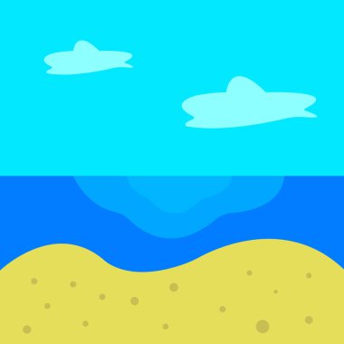 Temiz kumsal mavi su ve bulutlu gökyüzü tasarım için güzel manzara duvar kağıtları