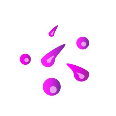 parlak mor kabarcıklar ve damlalar çizgi filmler ve parlak işaretler ve tasarım nesneleri