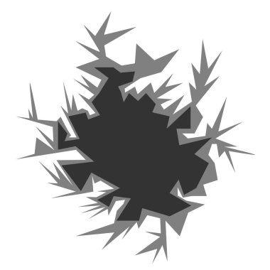 Sivri desenli duvar delikleri tasarım için farklı ve sanatsal nesneleri çatlatır