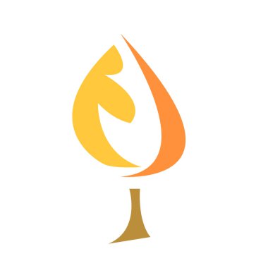 Turuncu sonbahar yaprağı beyaz arka planda doğal logo altın sezon konsepti