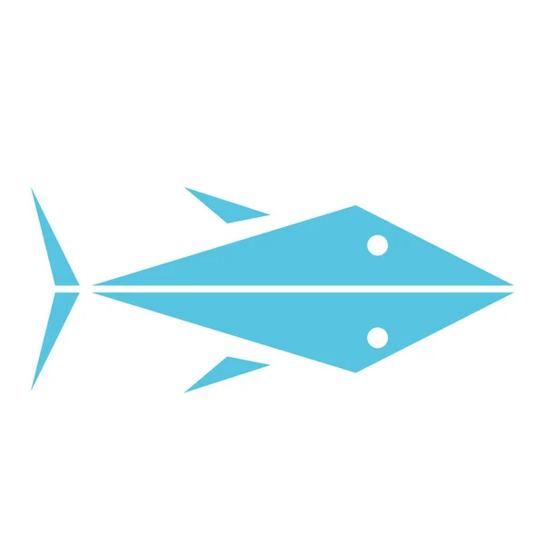 Logo Concetto Pesce Vita Marina Frutti Mare Oggetto Sfondo Bianco — Vettoriale Stock