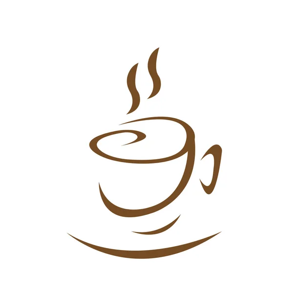 Taza Café Patrones Ondulados Vapor Caliente Beber Accesorios Logotipo Popular — Archivo Imágenes Vectoriales