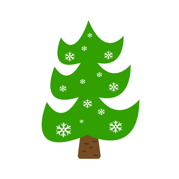 Abete Foresta Con Modelli Concetto Fiocchi Neve Bianco Natale Anno — Vettoriale Stock