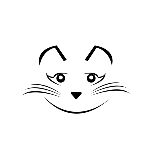 Bonito Esboço Gato Logotipo Fundo Branco Conceito Animal Estimação Objeto —  Vetores de Stock