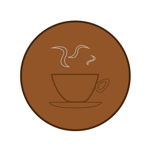 Kopje Koffie Chaotische Grijze Stoom Ronde Bruine Logo Voor Ontwerp — Stockvector