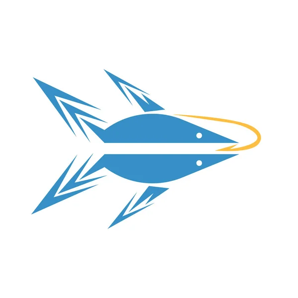 Fisch Verschluckt Den Köder Angeln Logo Konzept Von Sport Und — Stockvektor
