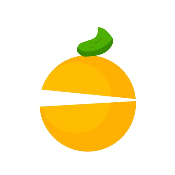 Logo Frutas Tropicales Color Naranja Para Diseño Con Una Hendidura — Vector de stock