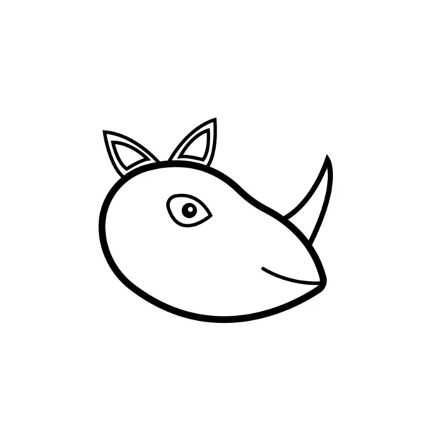 Dibujo Retrato Rinoceronte Para Diseño Sobre Fondo Blanco Concepto Animal — Archivo Imágenes Vectoriales