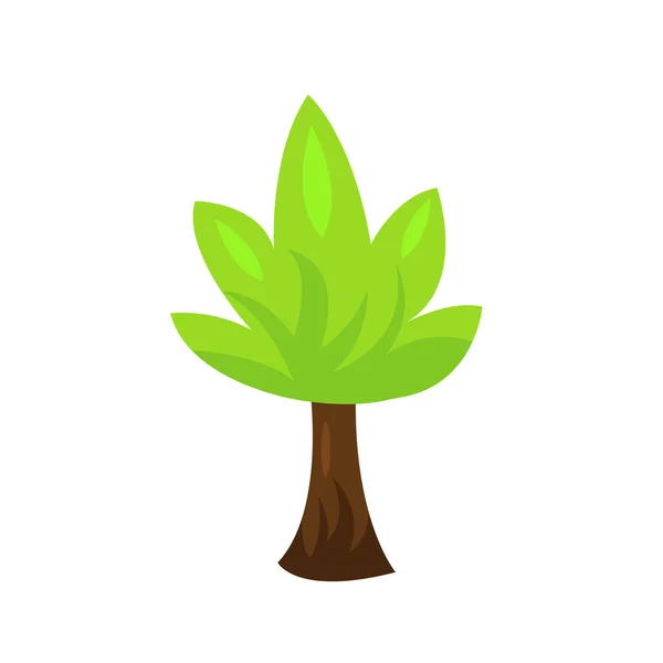 Waldbaum Mit Leuchtend Grüner Spitze Und Braunem Stamm Schönes Muster — Stockvektor