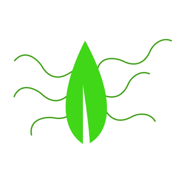 Φυσικό Λογότυπο Κυματιστά Φύτρα Και Πράσινο Αντικείμενο Φύλλο Για Την — Διανυσματικό Αρχείο