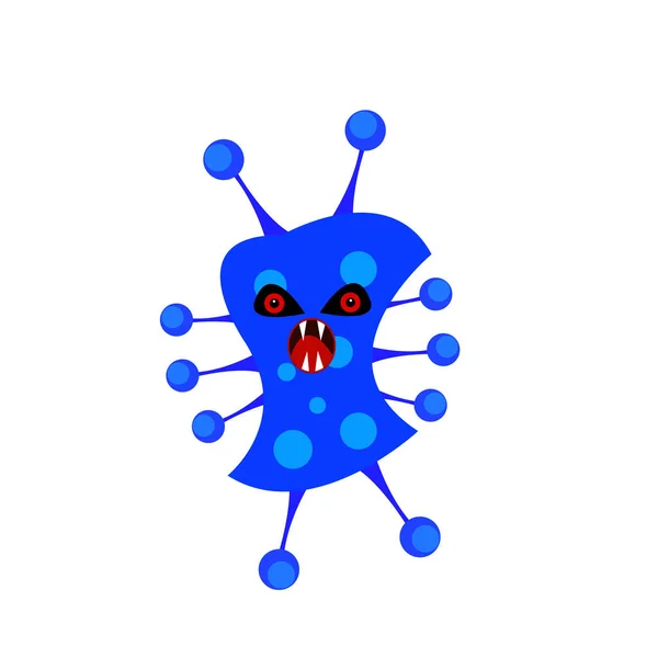 Microbe Malveillant Avec Yeux Rouges Taches Rondes Concept Virus Monstres — Image vectorielle