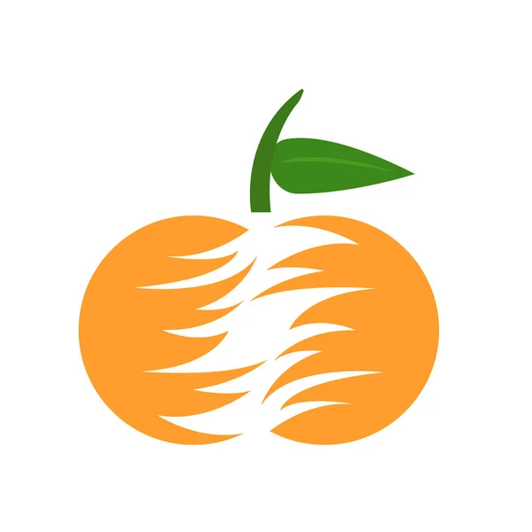 Logo Frutas Tropicales Naranja Mitad Concepto Alimentos Vitaminas Fondo Blanco — Vector de stock