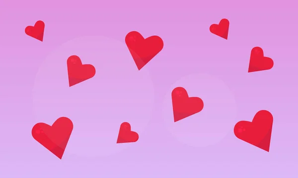 Corazones Rojos Sobre Fondo Rosa Concepto Fondo Pantalla Del Día — Archivo Imágenes Vectoriales