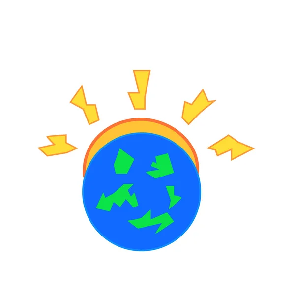 Laranja Sol Define Sobre Planeta Logotipo Natural Ambiente Turismo Conceito — Vetor de Stock