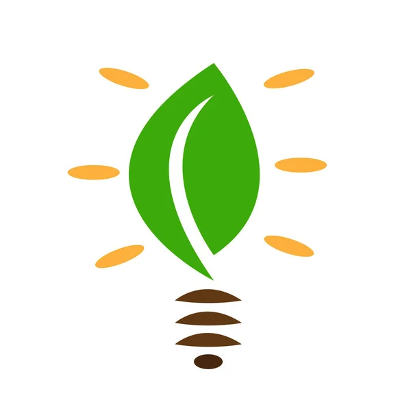 Natuurlijk Logo Groen Blad Bol Symbool Van Het Idee Het — Stockvector