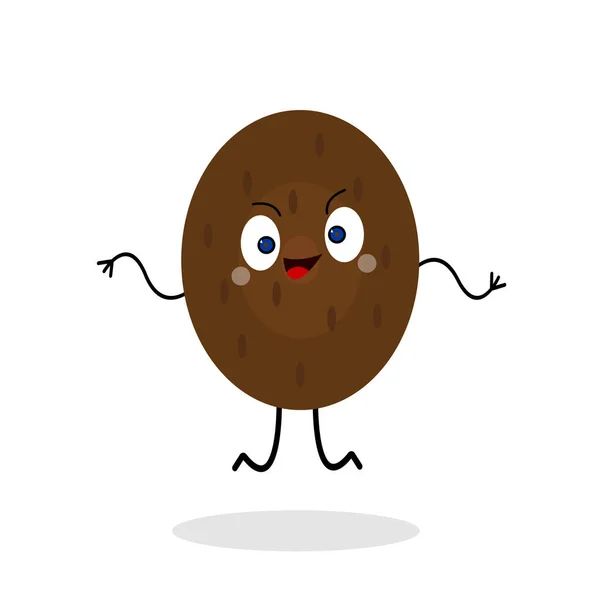 Kartoffel Cartoon Figur Mit Lustigem Gesichtsausdruck Springt Auf Weißem Hintergrund — Stockvektor